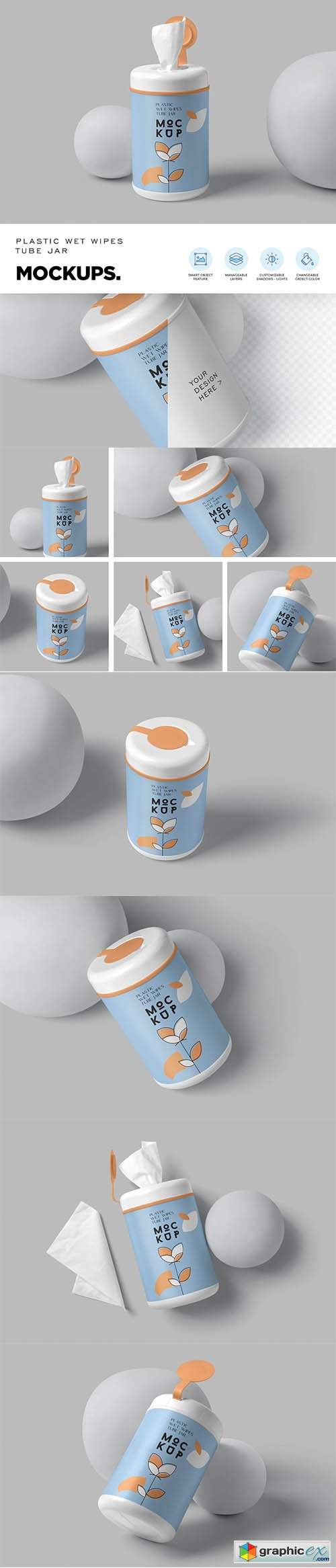 Wet Wipes Jar Mockups 
